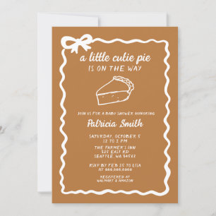 Little Cutie Pie hand draw doodle Fall Baby Shower Invitation
