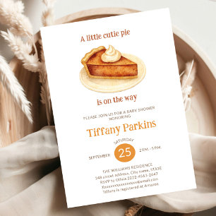 Little Cutie Pie is on the Way Pumpkin baby shower Invitation