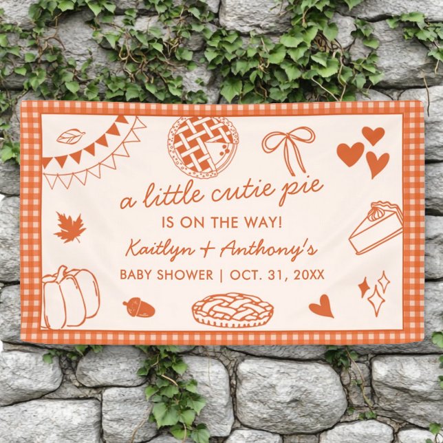 Little Cutie Pie On The Way! Fall Baby Shower Banner (Creator Uploaded)