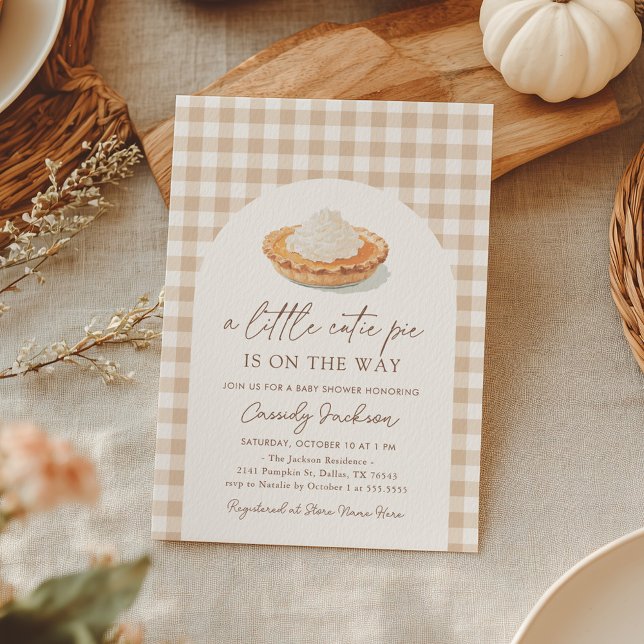 Little Cutie Pie on the Way Fall Baby Shower Invitation (Creator Uploaded)