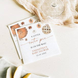 Little Cutie Pie On The Way Fall Baby Shower Napkin