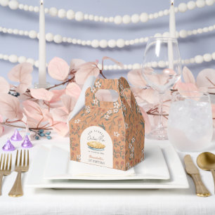 Little Cutie Pie Orange Floral 1st Birthday Favour Box