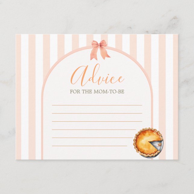 Little Cutie Pie Orange Gingham Advice for Mummy Enclosure Card (Front)