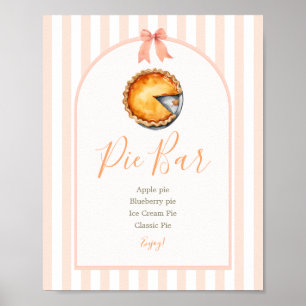 Little Cutie Pie Orange Gingham Pie Bar Sign