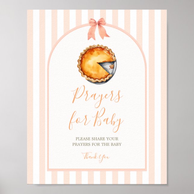 Little Cutie Pie Orange Gingham Prayers for Baby Poster (Front)