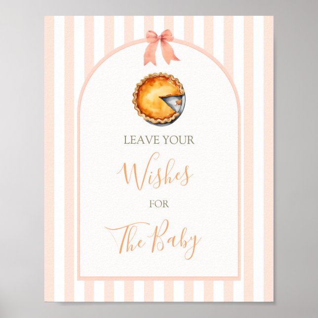 Little Cutie Pie Orange Gingham Wishes for Baby Poster (Front)