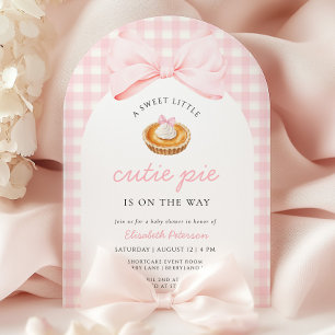 Little Cutie Pie Pink Baby Shower Invitation