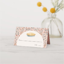Little Cutie Pie Pink Floral Girl Baby Shower Place Card