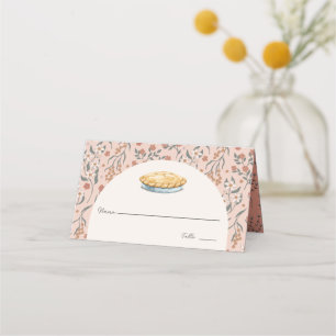 Little Cutie Pie Pink Floral Girl Baby Shower Place Card