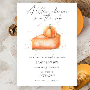 Little Cutie Pie Pumpkin Fall Baby Shower Invitation