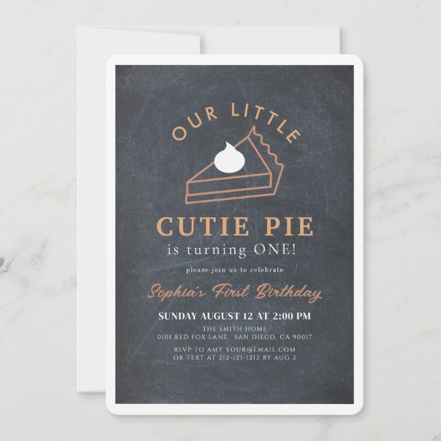 Little Cutie Pie Thanksgiving 1st Birthday Invitation (Front)