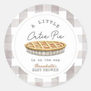 Little Cutie Pie Thanksgiving Baby Shower Classic Round Sticker