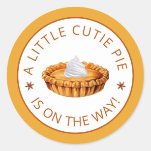 Little Cutie Pie Thanksgiving Baby Shower Sticker