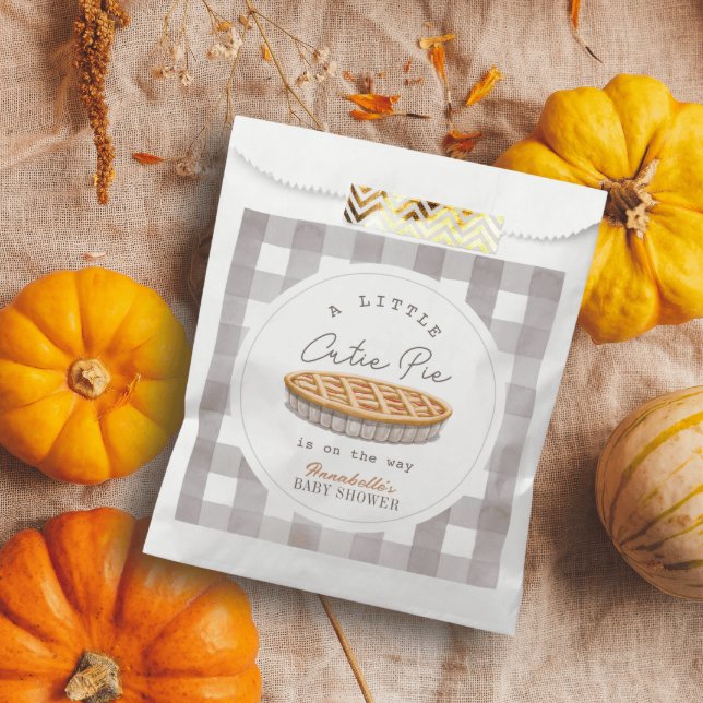 Little Cutie Pie Thanksgiving White Baby Shower Favour Bag (Creator Uploaded)
