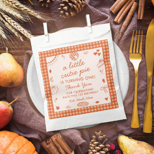 Little Cutie Pie Turning One! Fall 1st Birthday Favour Bag