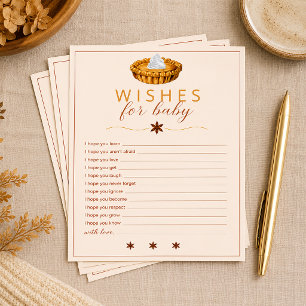 Little Cutie Pie Wishes for Baby Shower Game Sheet