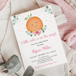 Little Cutie Pink Girl Baby Shower Invitation