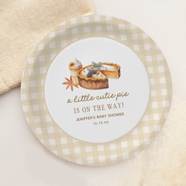 Little Cutie Pumpkin Pie Baby Shower Paper Plate (Creator Uploaded)