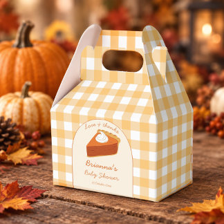 Little cutie pumpkin pie gingham baby shower favour box