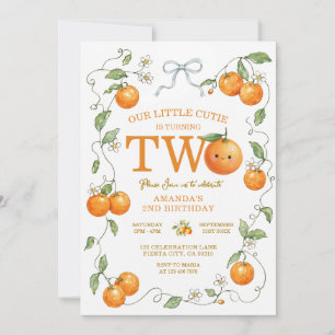 Little Cutie Second Birthday Two Sweet Invitation