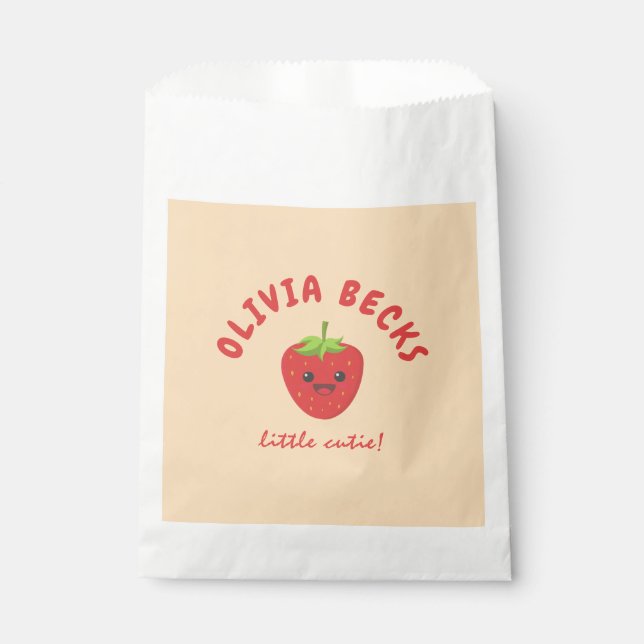 Little Cutie Strawberry Baby Shower  Favour Bag (Front)