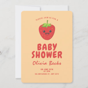 Little Cutie Strawberry Baby Shower  Invitation