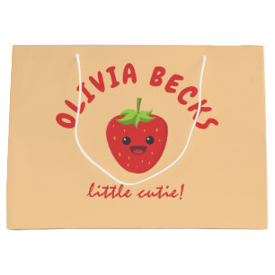 Little Cutie Strawberry Baby Shower  Large Gift Bag