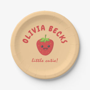 Little Cutie Strawberry Baby Shower  Paper Plate