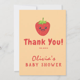 Little Cutie Strawberry Baby Shower Thank You Card