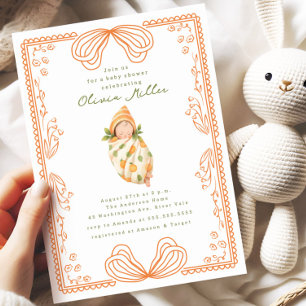 Little Cutie Swaddled BabyShower Invitation
