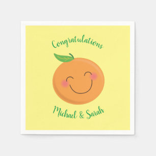 Little Cutie Tangerine Baby Shower Napkin