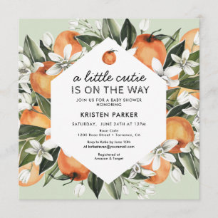 Little Cutie Theme Gender Neutral Baby Shower Invitation