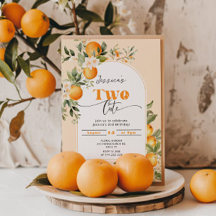 Little cutie Two cute 2nd birthday party Invitation