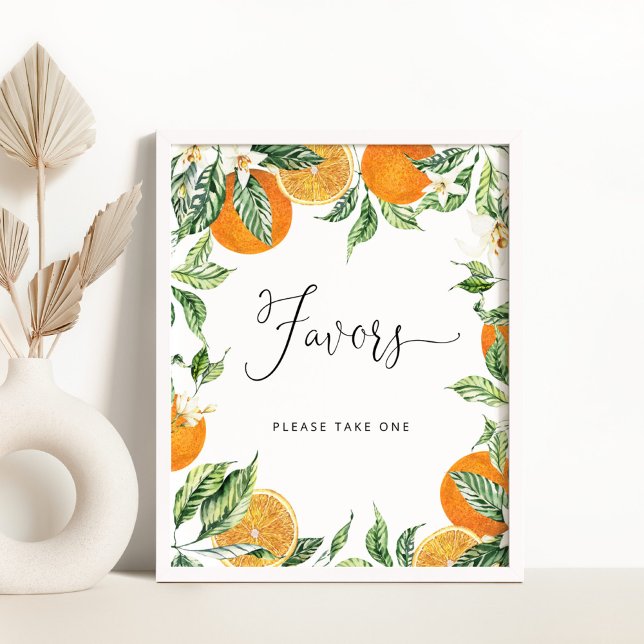 Little cutie watercolor oranges Favours sign (Creator Uploaded)