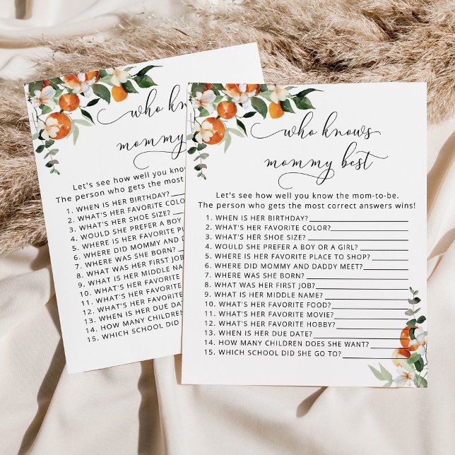 Little Cutie Who knows mummy best baby shower game (Creator Uploaded)