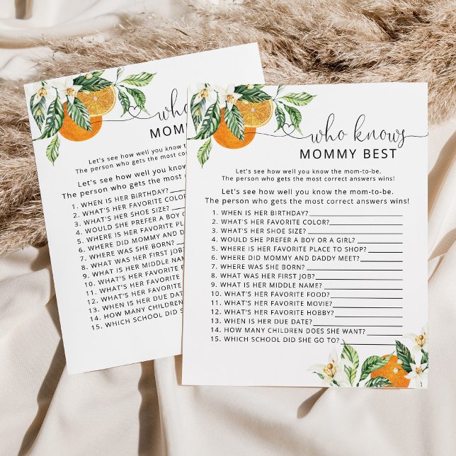 Little Cutie Who knows mummy best baby shower game (Creator Uploaded)