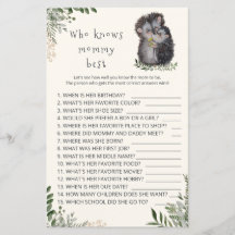 Little Cutie Who knows mummy best baby shower game