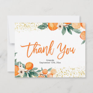 Little Cuties Orange Thank you card