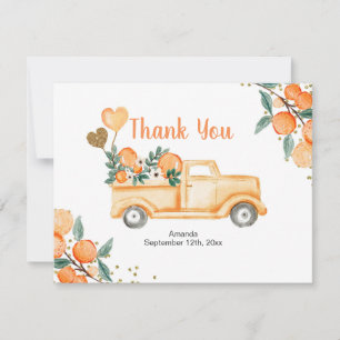Little Cuties Oranges Truck Thank you card