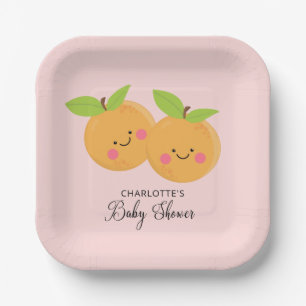 Little Cuties Twins Baby Shower Paper Plate