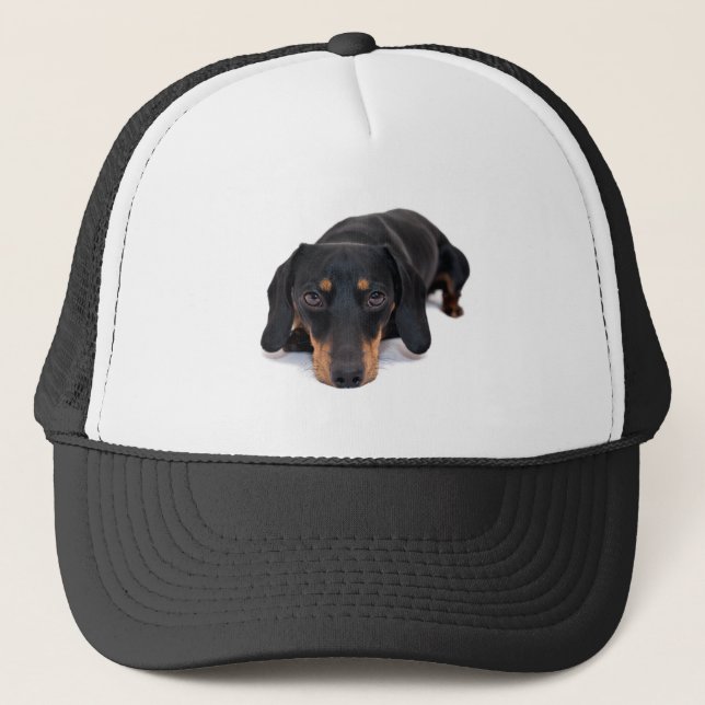 Little Dachshund Dog Trucker Hat (Front)