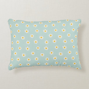 Little Daisies - soft teal Decorative Cushion