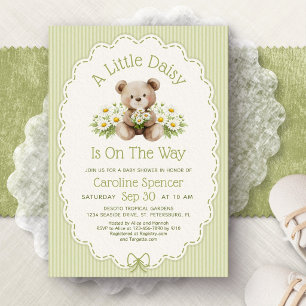 Little Daisy Bear Baby Shower Invitation