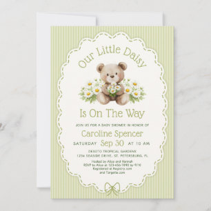 Little Daisy Bear Baby Shower Invitation
