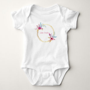 Little darling Pink floral Baby Bodysuit