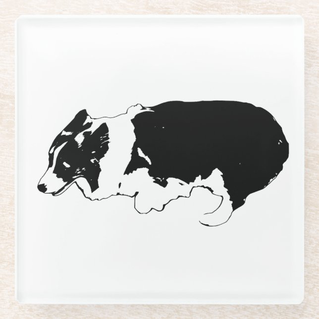 Little dash, table class glass coaster (Front)