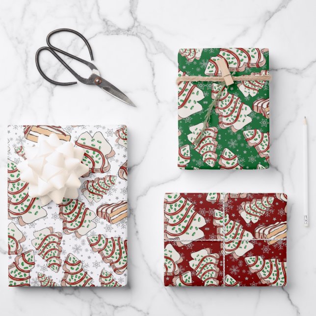 Little Debbie Christmas Tree Snack Cakes Gift Wrap (Front)