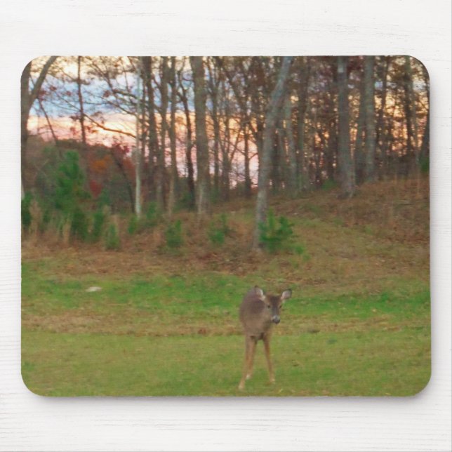 Little Deer &a Pink Sunset Mouse Pad (Front)