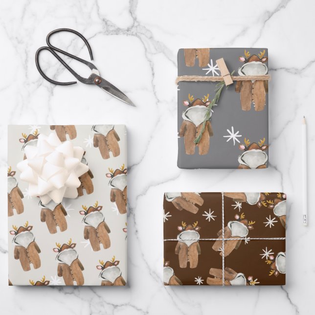 Little Deer Baby Shower  Wrapping Paper Sheets (Front)