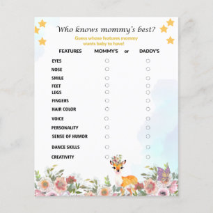 Little deer, Big Joy Pink flower Baby Shower theme Flyer